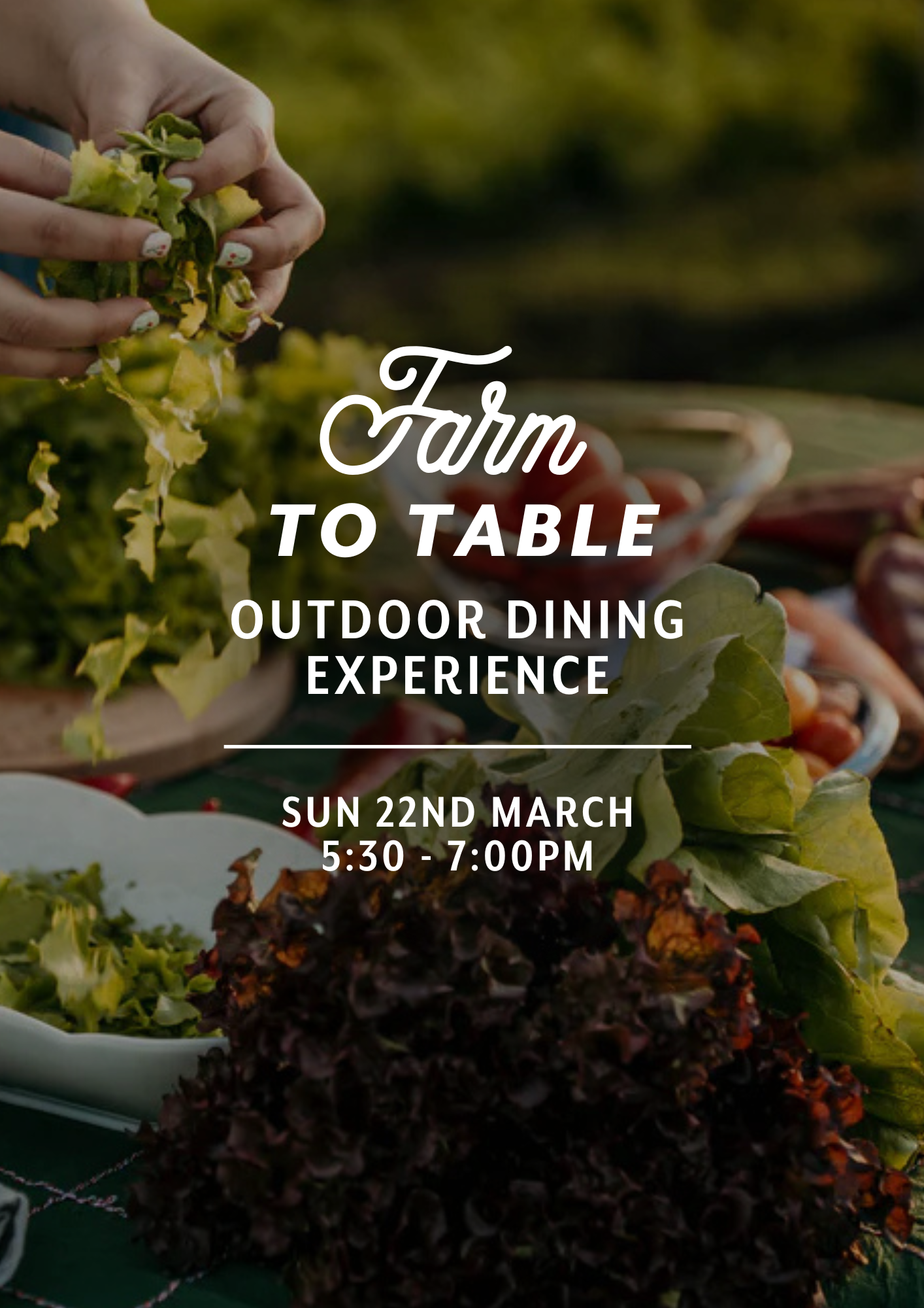 Farm to Table Outdoor Dining Experience — Sun 22nd March | 5:30PM - 7:00PM